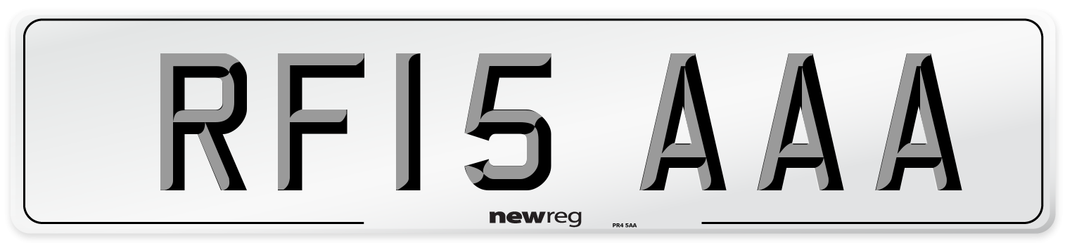 RF15 AAA Number Plate from New Reg
